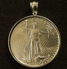 1oz. American Eagle Gold Coin Pendant!