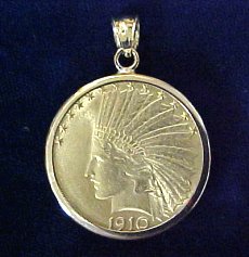 U.S. $10 Indian Gold Coin Plain Frame