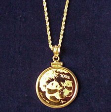 1/10 oz. China Panda Gold Coin Pendant!