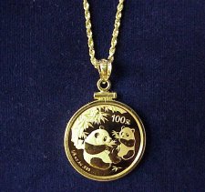 1/4 oz. China Panda Gold Coin Pendant!