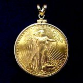 $20 St. Gaudens Gold Coin Plain Bezel