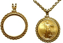 Top Seller! 1/4 oz. Gold Coin & Rope Pendant!