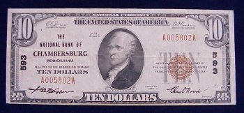 Popular Chambersburg National Bank note!