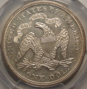 1866 N/M Liberty Seated Dollar (PCGS)